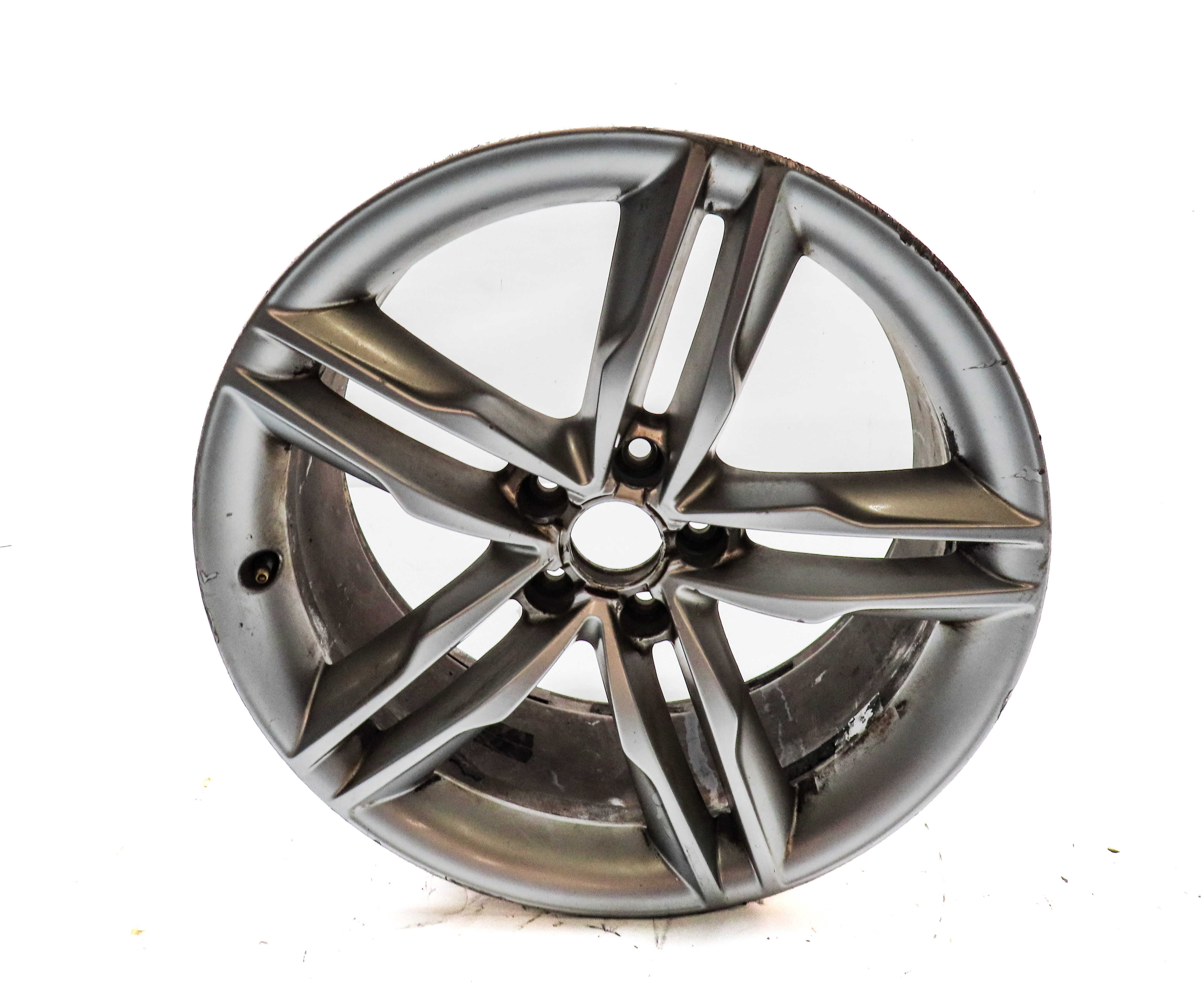 08-17 AUDI A5 S5 (B8 8T) 19x8.5 TWIN DOUBLE 5 SPOKE ALUMINIUM WHEEL RIM (SILVER) — exact item pictured